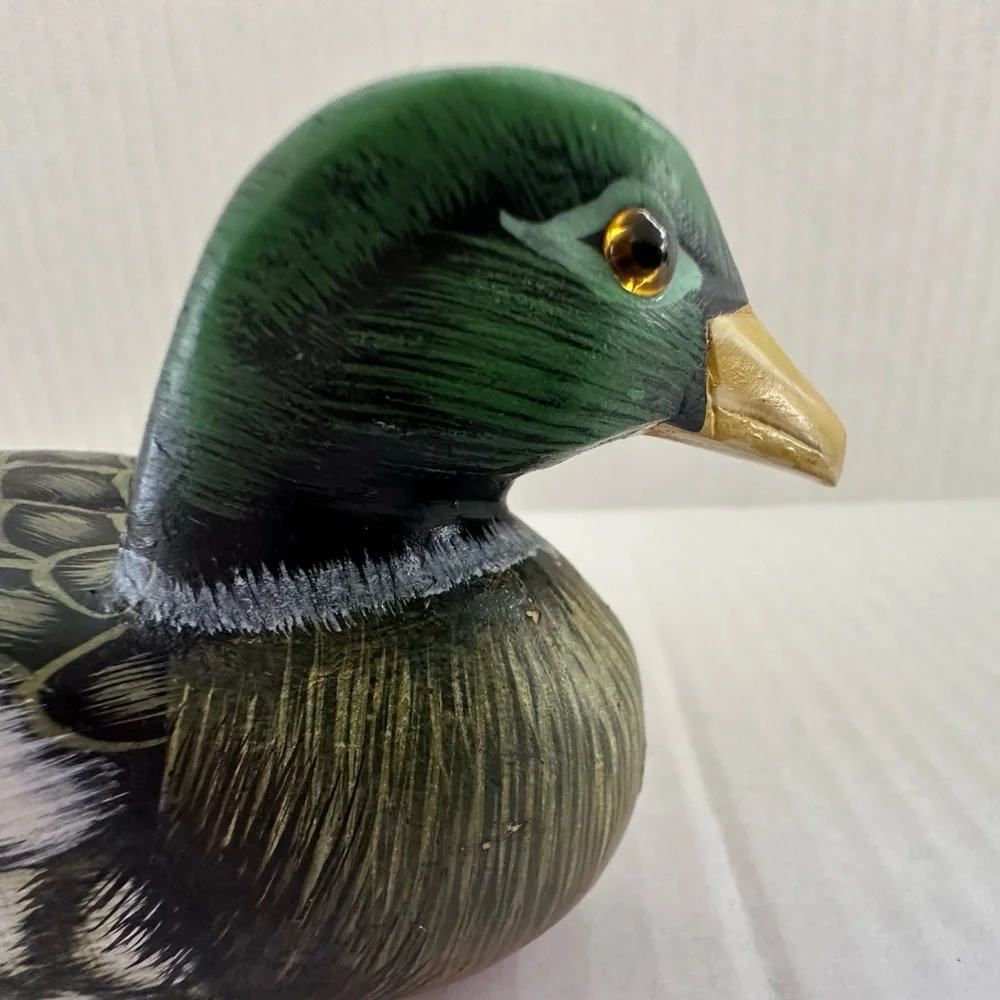 Handcrafted Wooden Duck Figurine - Picture 6 of 14